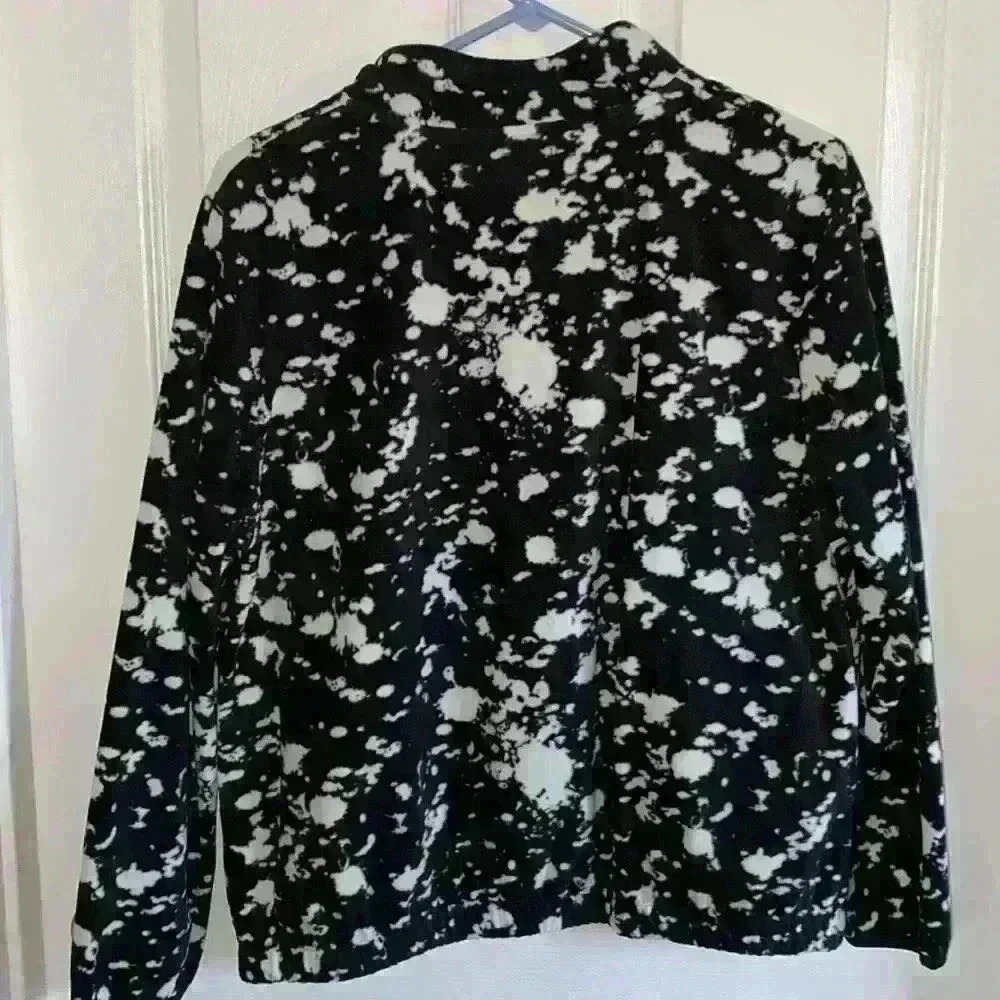 Cow Print Black & White Soft 1/2 Zip Sweater/PullOver/Crew Neck - Picture 4 of 4